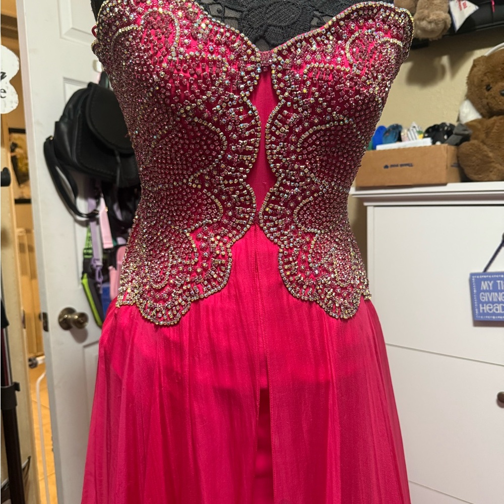 Sherri Hill Vibrant Pink Gown